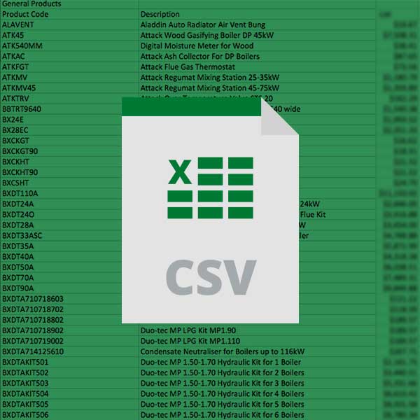 csv pricelist download